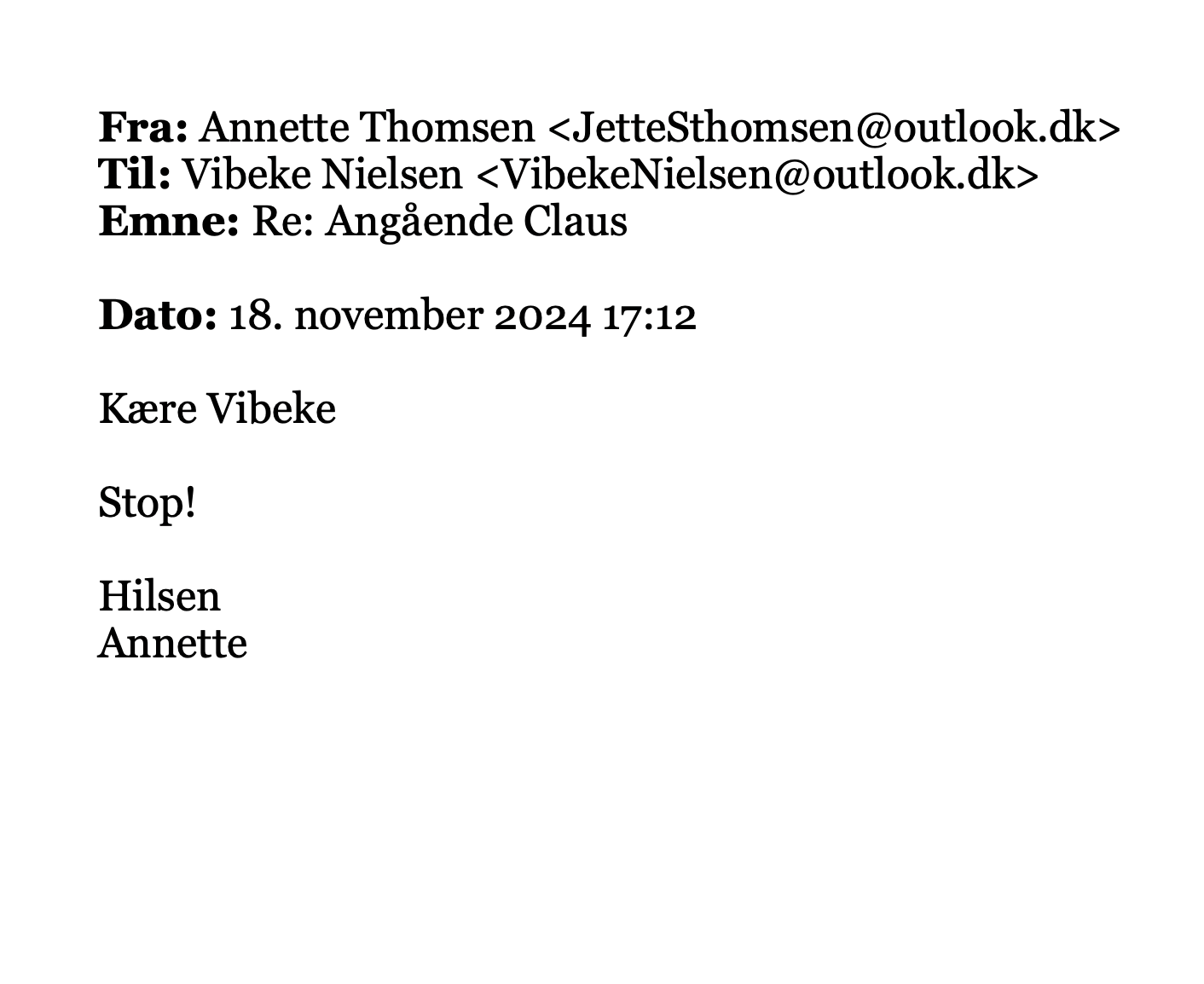 Screenshot af femte mail