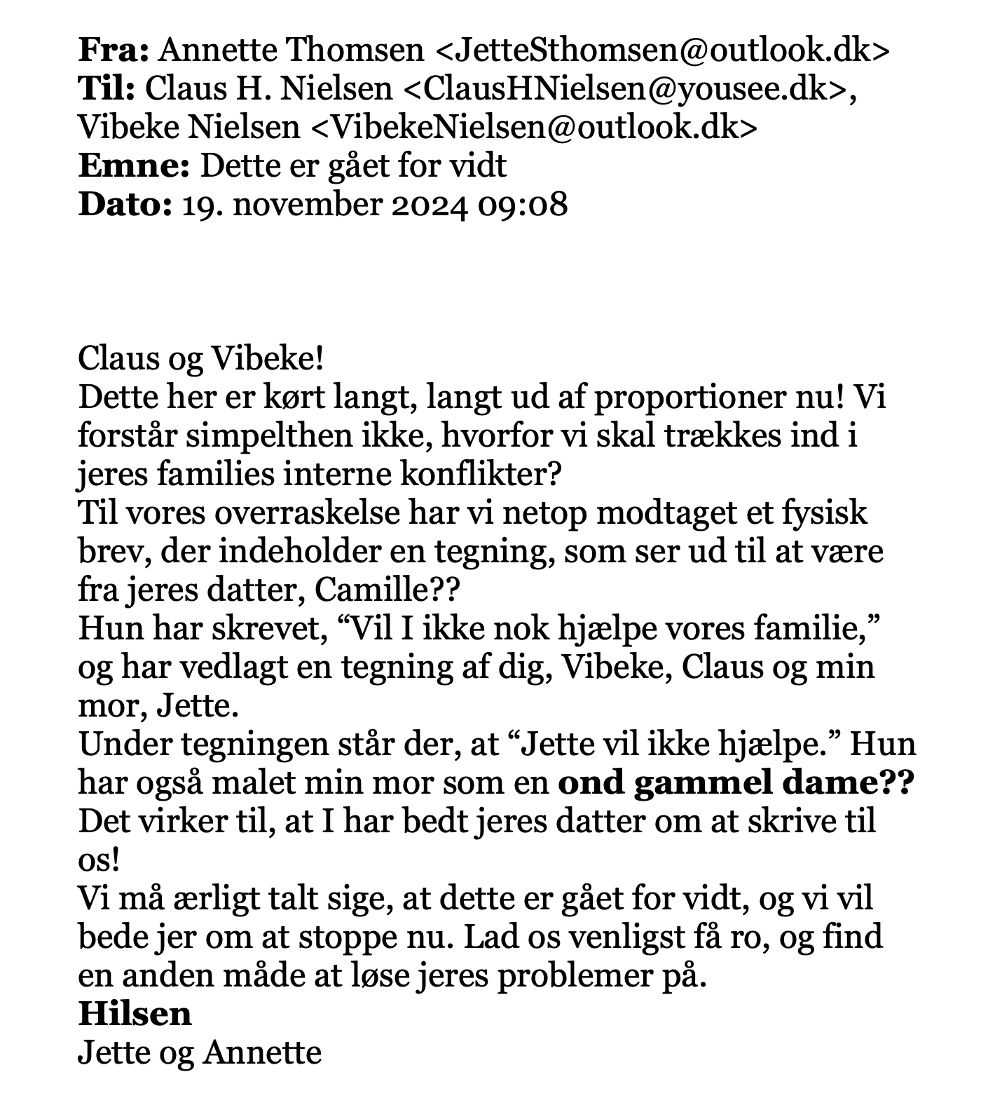 Screenshot af femte mail